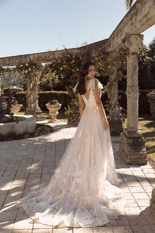 Bonnie Ml19101gt Full Length A Line Silhouette V Neckline Bodice And Detachable Bows Included Wedding Dress Madi Lane Bridal3